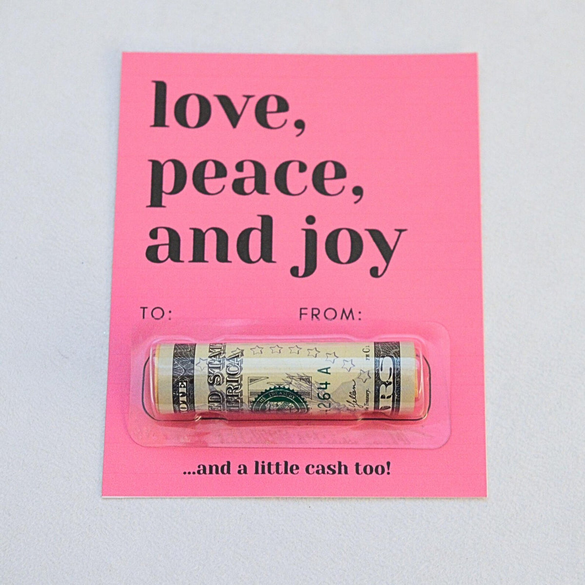Love, Peace and Joy Money Card